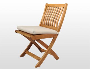 Silla plegable con respaldo bajo sin apoyabrazos con almohadón